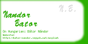 nandor bator business card