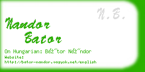 nandor bator business card